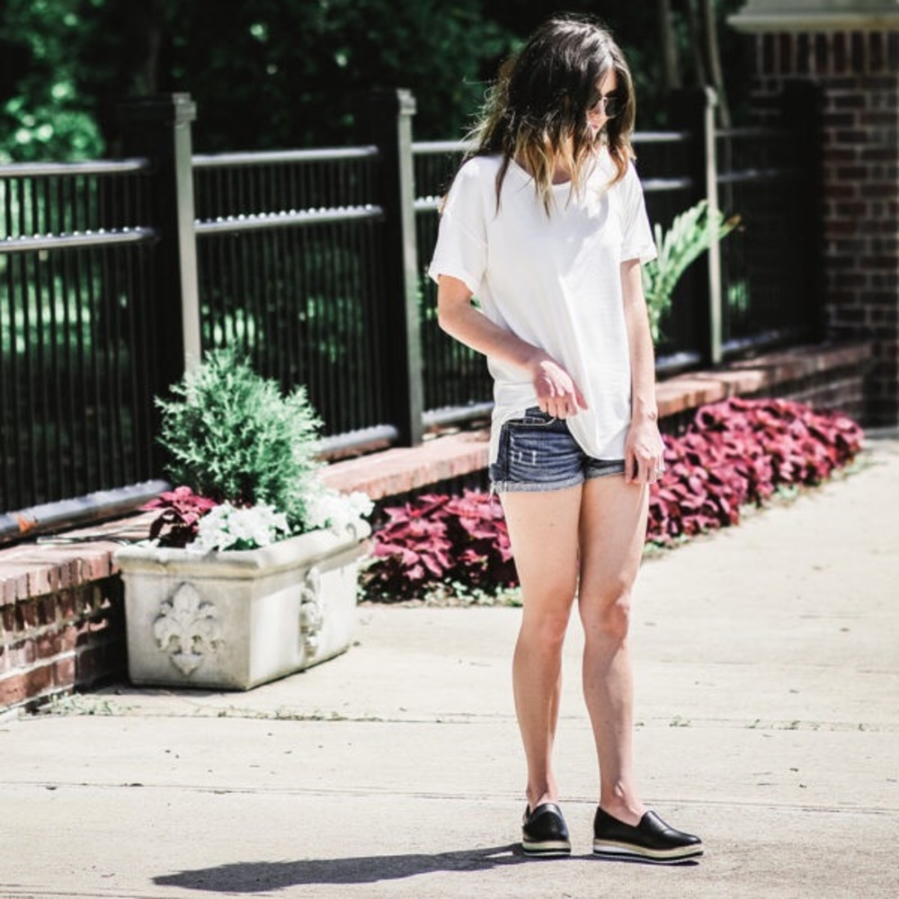 Simple White French Terry Tee